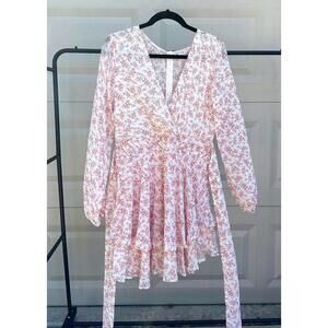 Chic Floral Wrap Dress by Trendsi - Size L